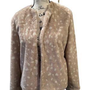 Rachel Parcel  Tan Safari Antelope Faux Jacket